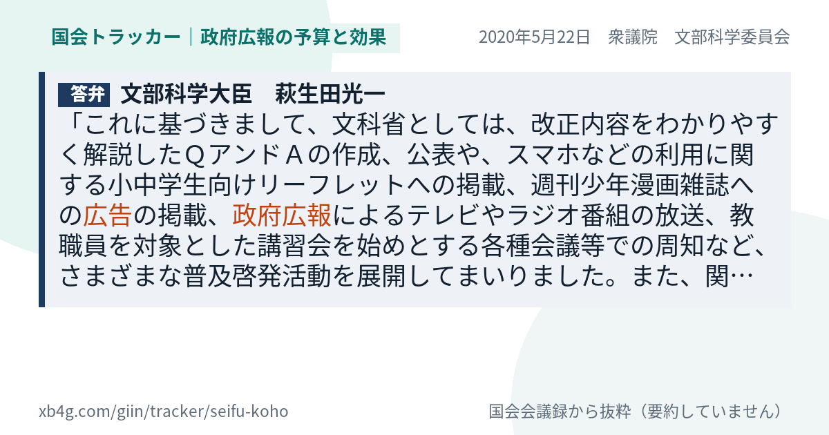 質問と答弁のカード
