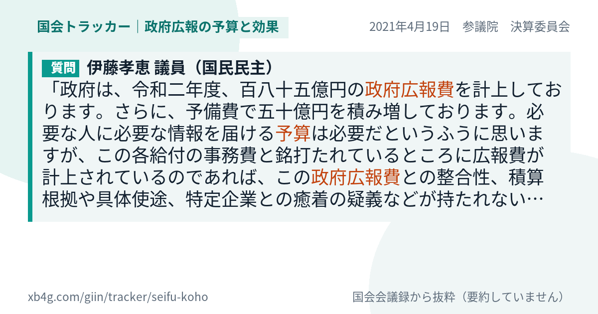 質問と答弁のカード