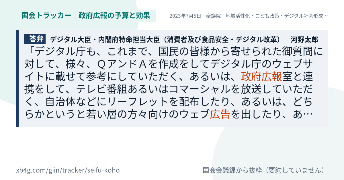 質問と答弁のカード