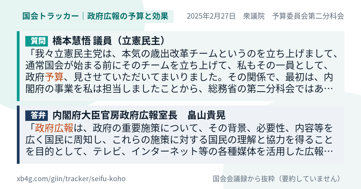 質問と答弁のカード