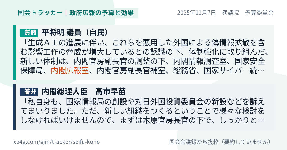 質問と答弁のカード