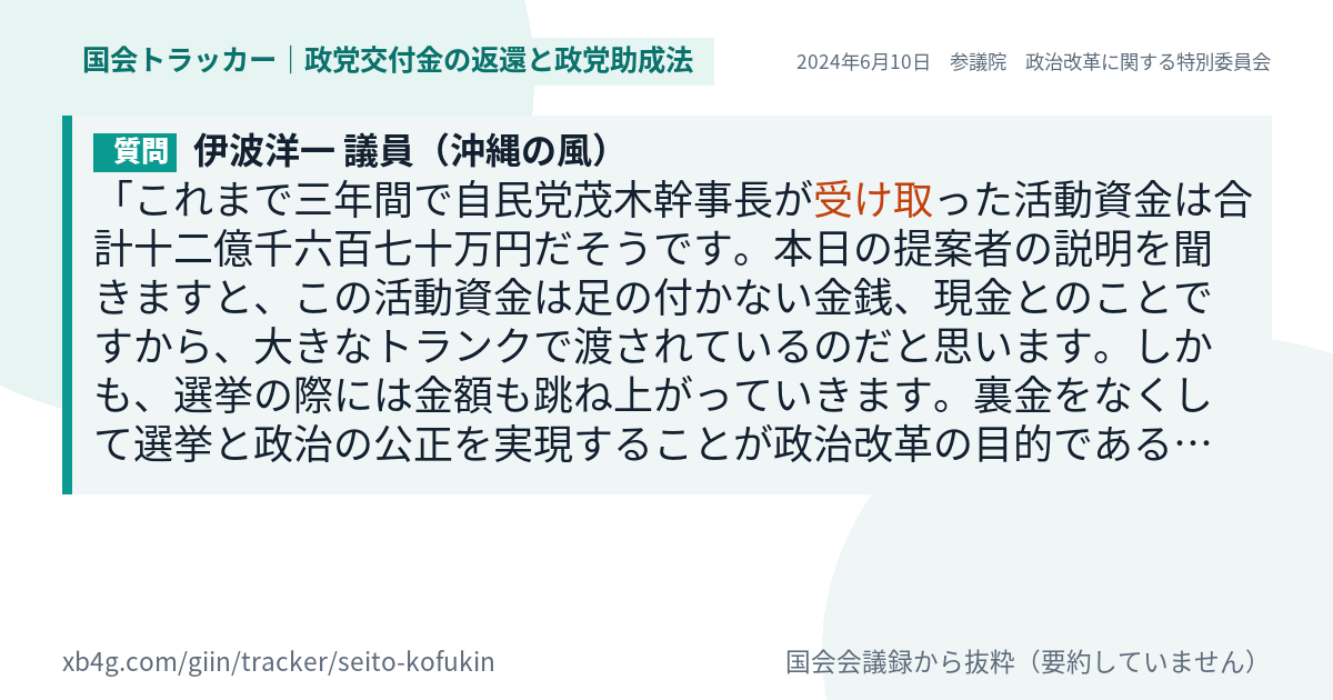 質問と答弁のカード
