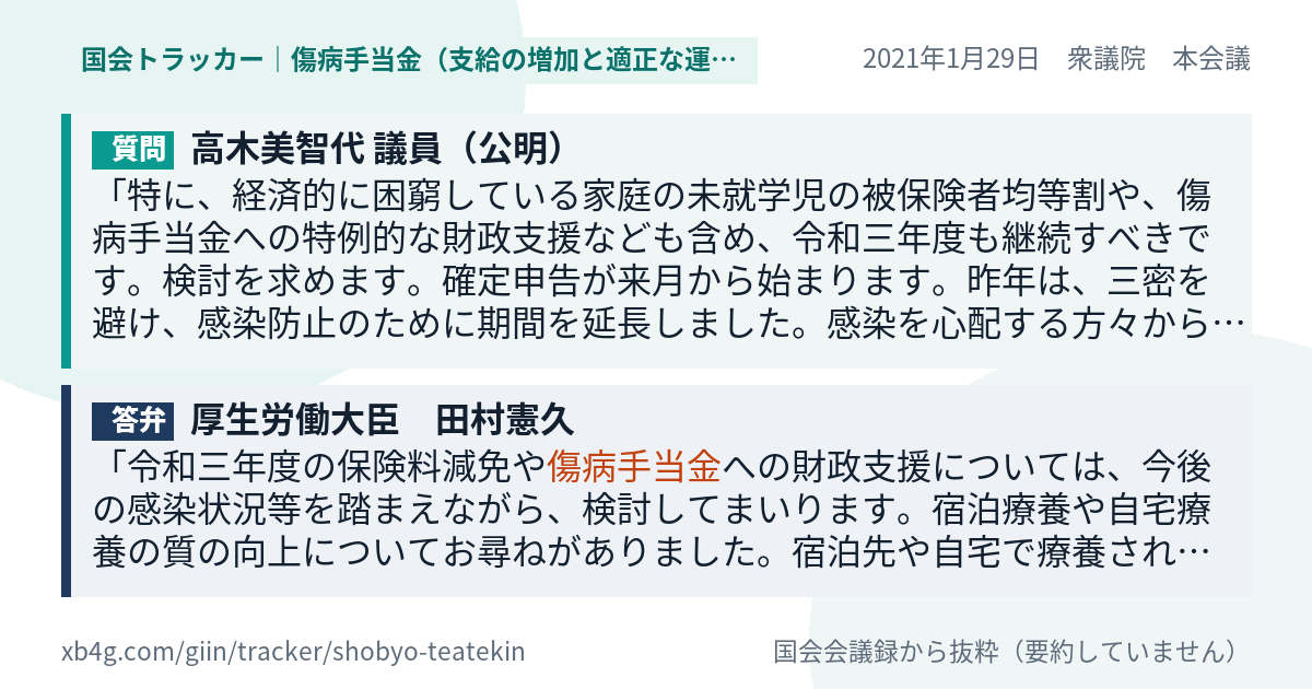 質問と答弁のカード
