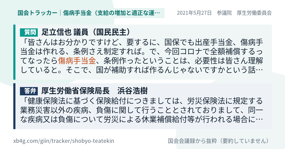 質問と答弁のカード