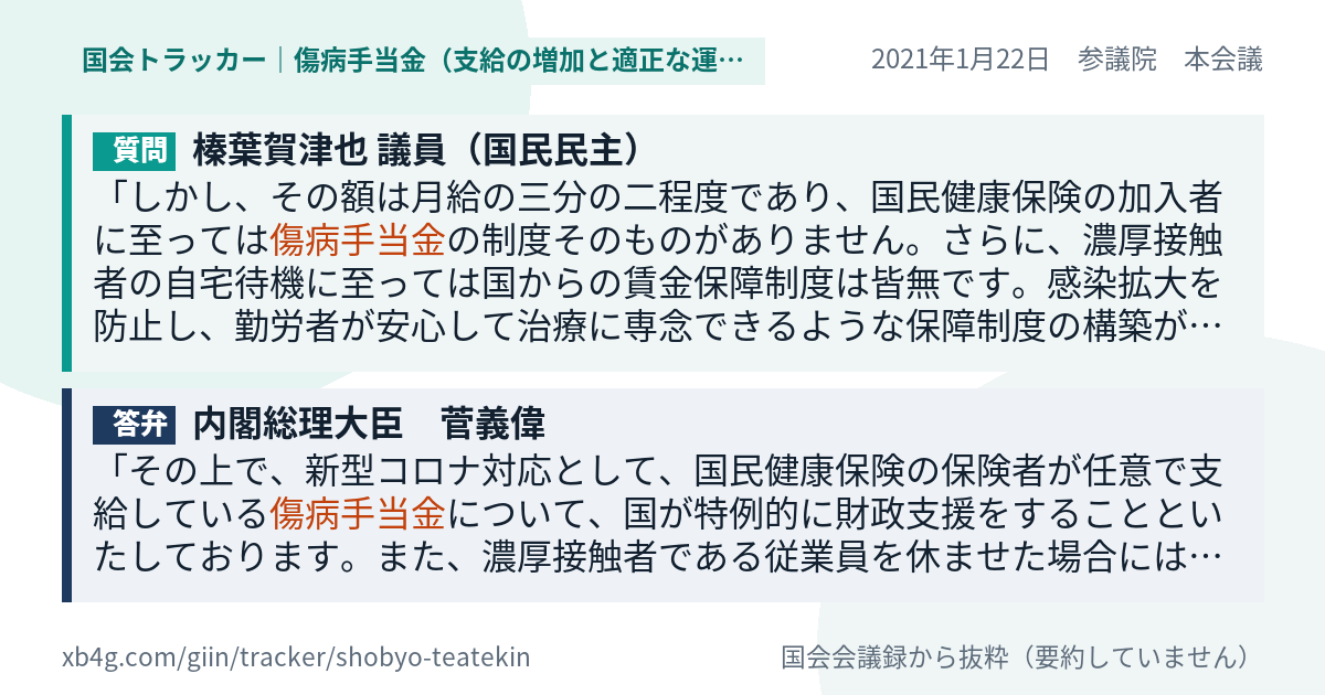 質問と答弁のカード