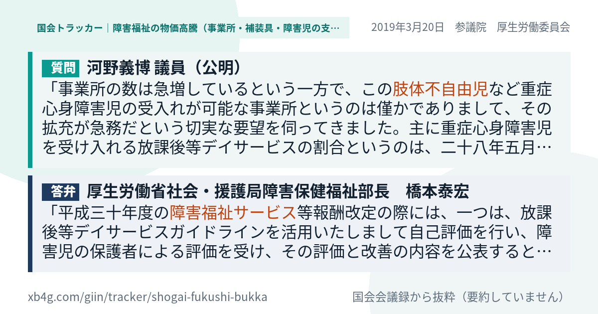 質問と答弁のカード
