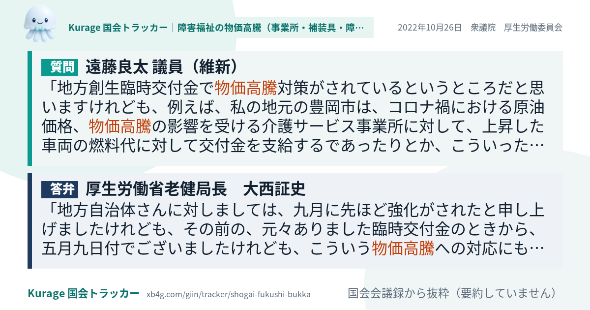 質問と答弁のカード