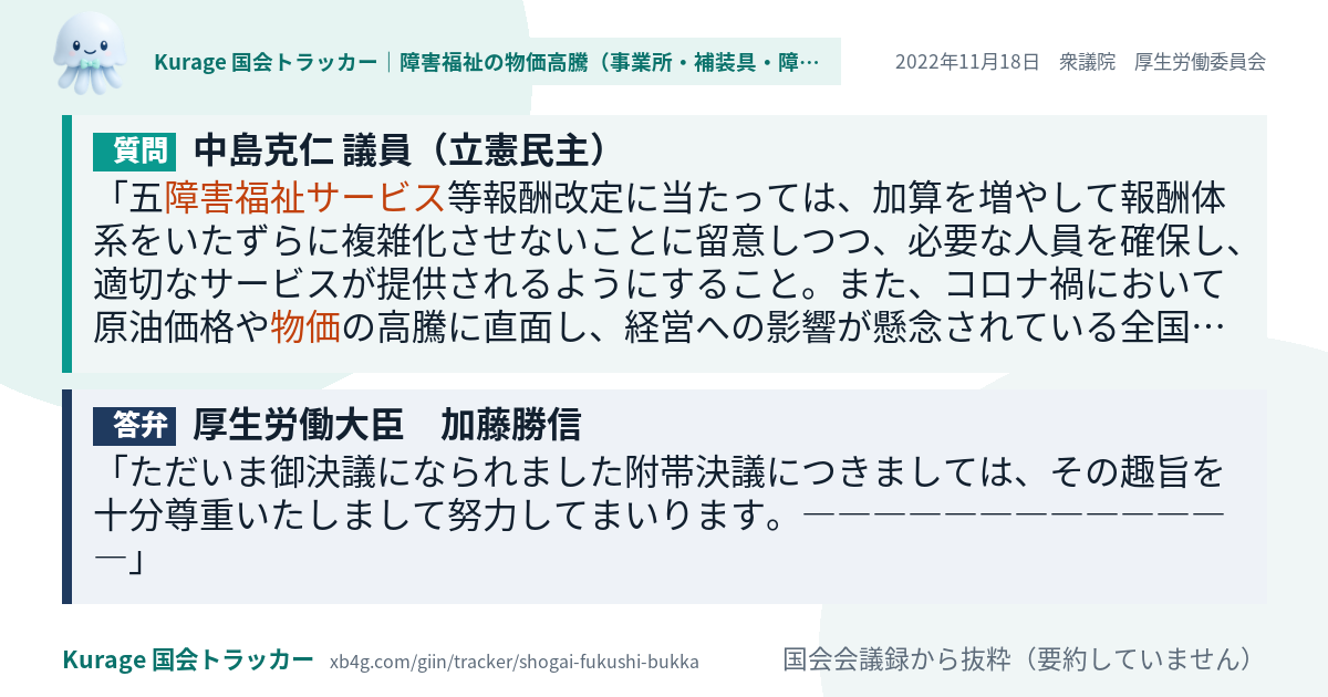 質問と答弁のカード