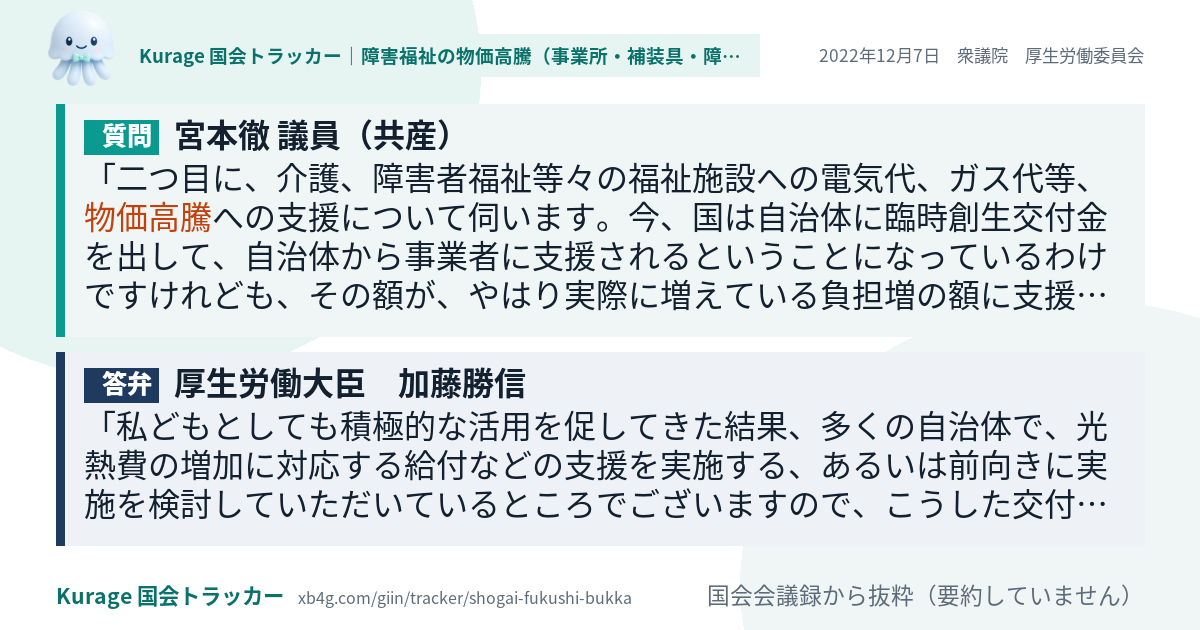 質問と答弁のカード
