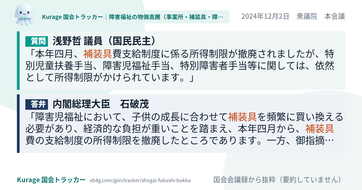 質問と答弁のカード
