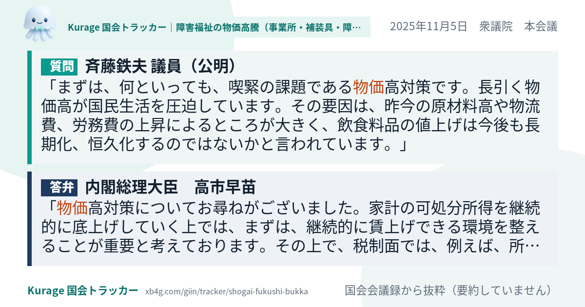 質問と答弁のカード