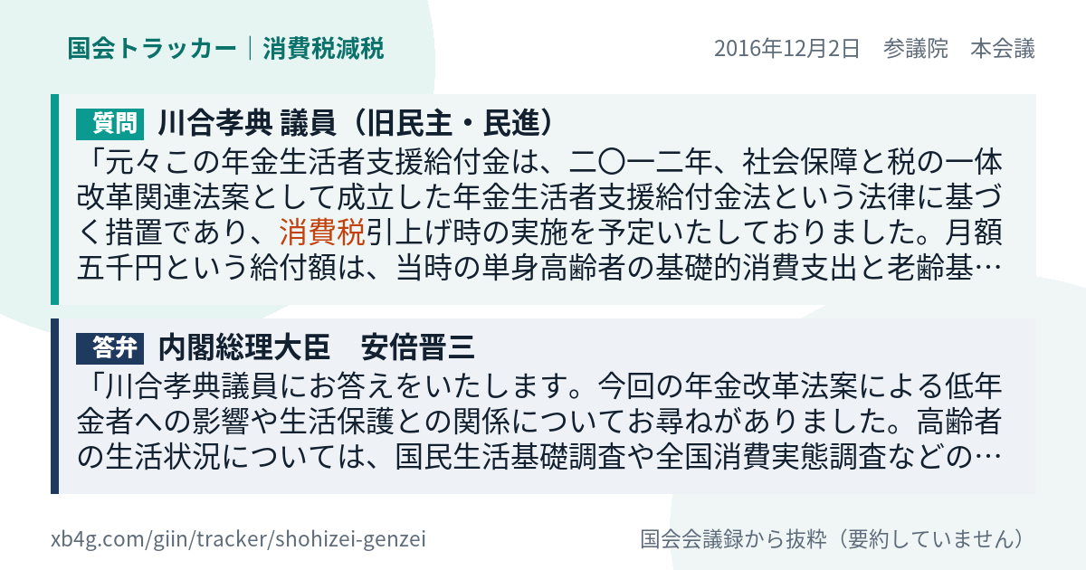 質問と答弁のカード