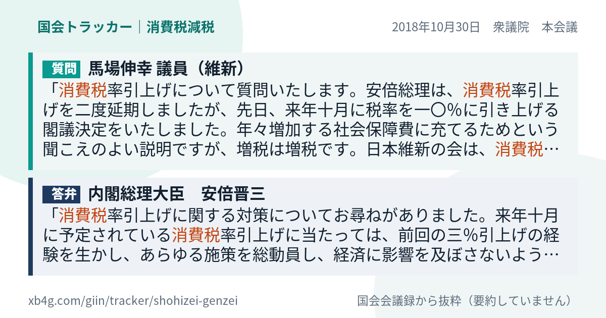 質問と答弁のカード