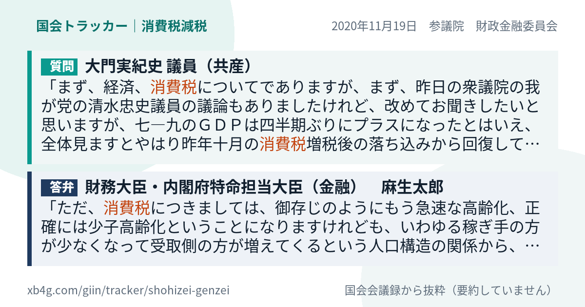 質問と答弁のカード