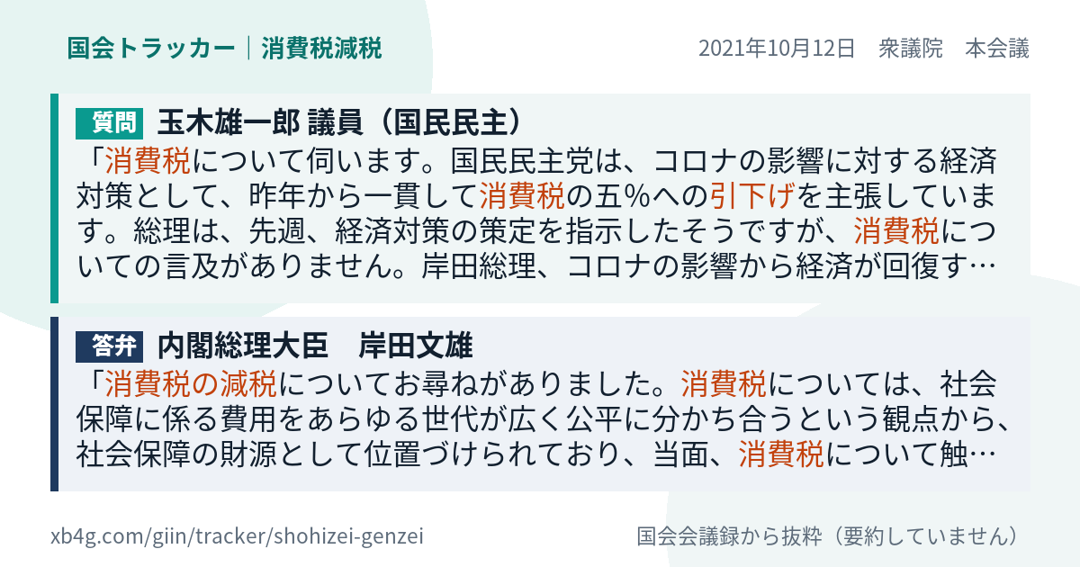 質問と答弁のカード