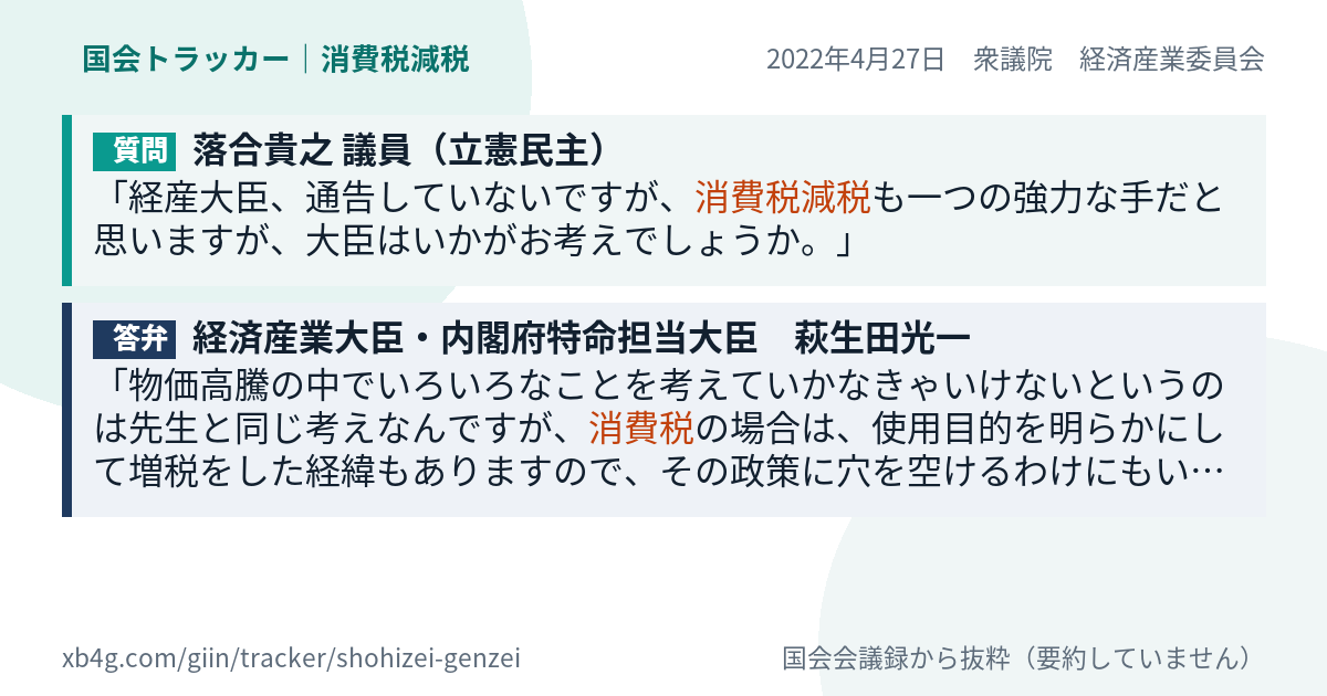 質問と答弁のカード