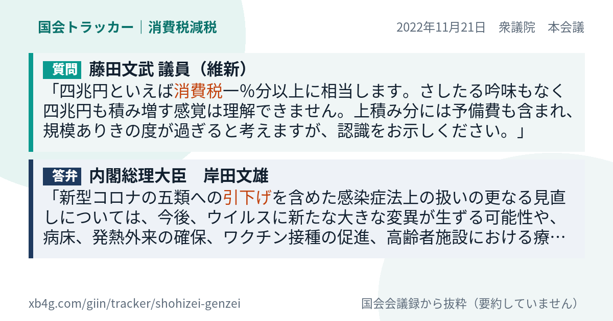 質問と答弁のカード