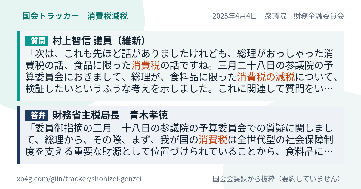 質問と答弁のカード