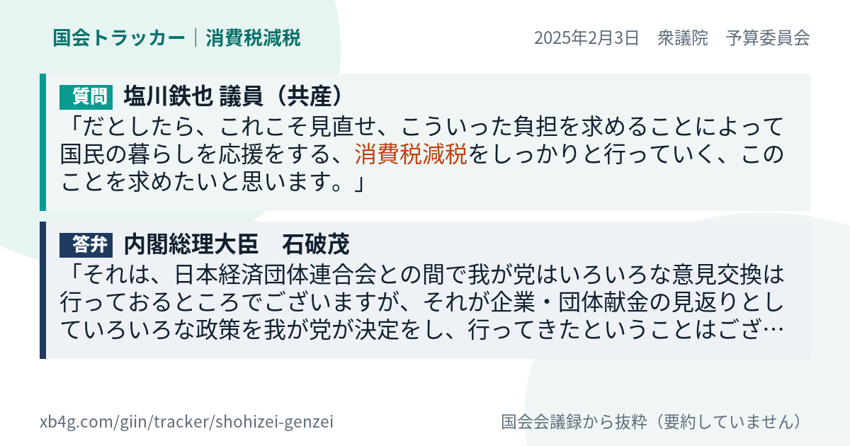 質問と答弁のカード