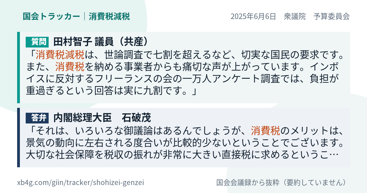 質問と答弁のカード