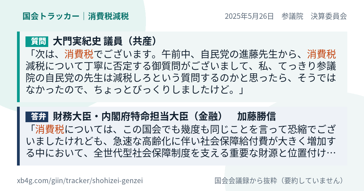 質問と答弁のカード