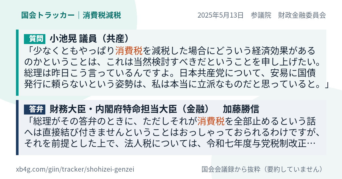 質問と答弁のカード