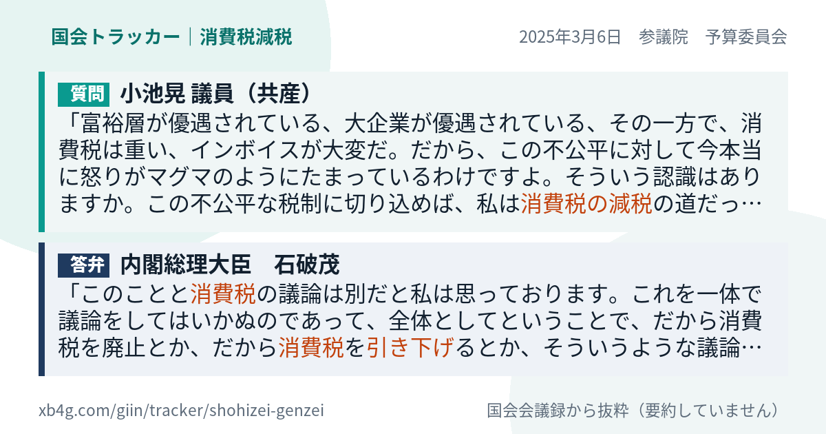 質問と答弁のカード
