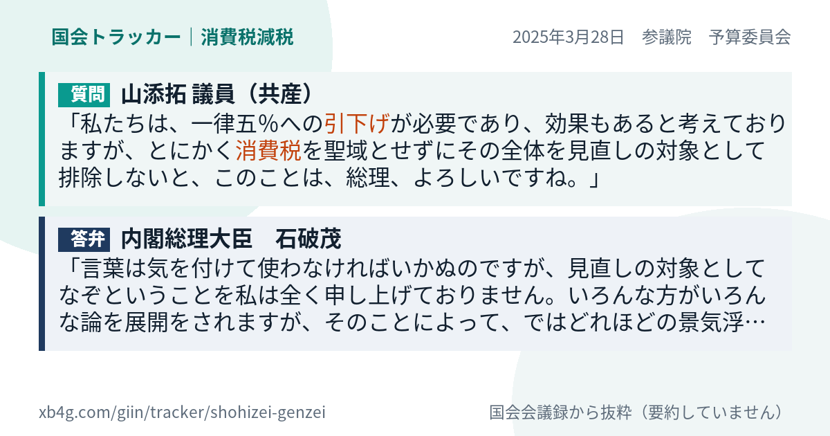 質問と答弁のカード