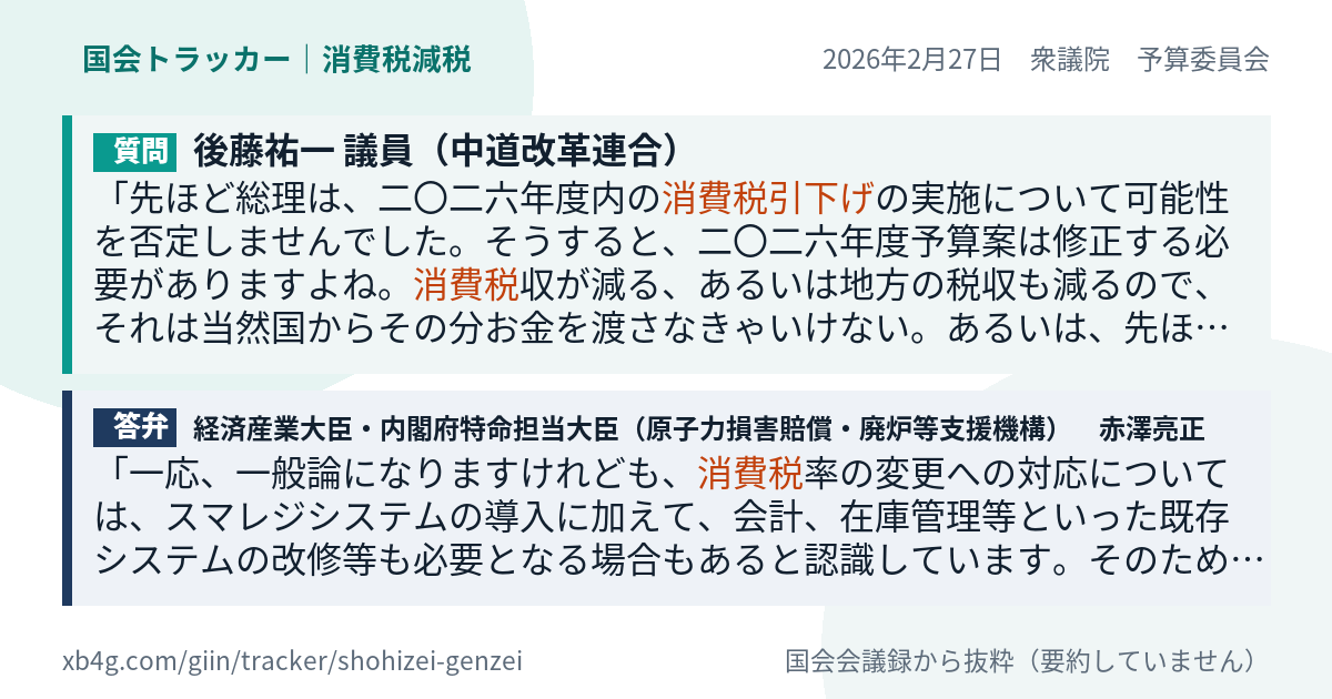 質問と答弁のカード