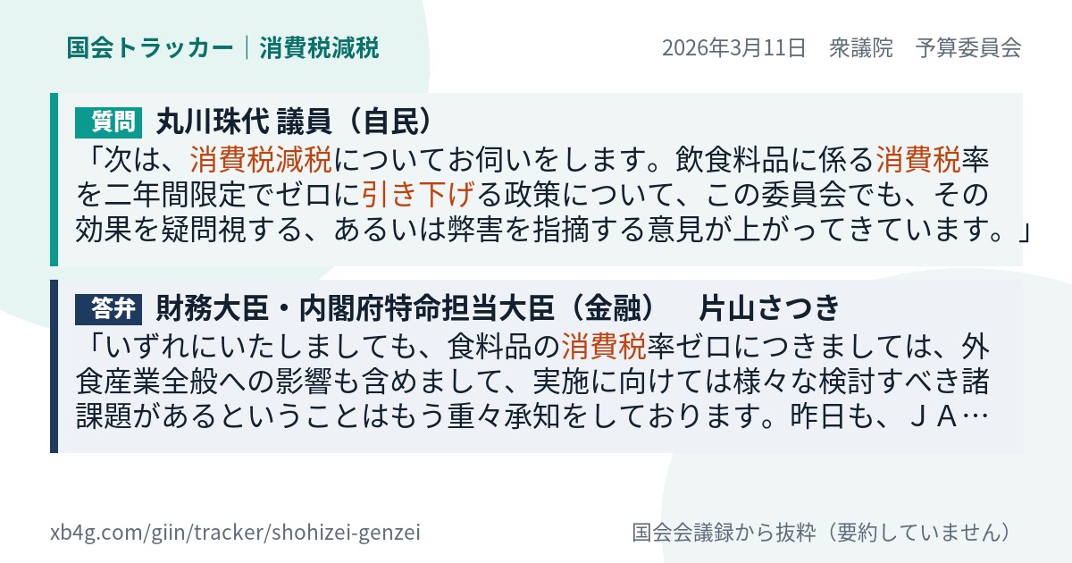 質問と答弁のカード
