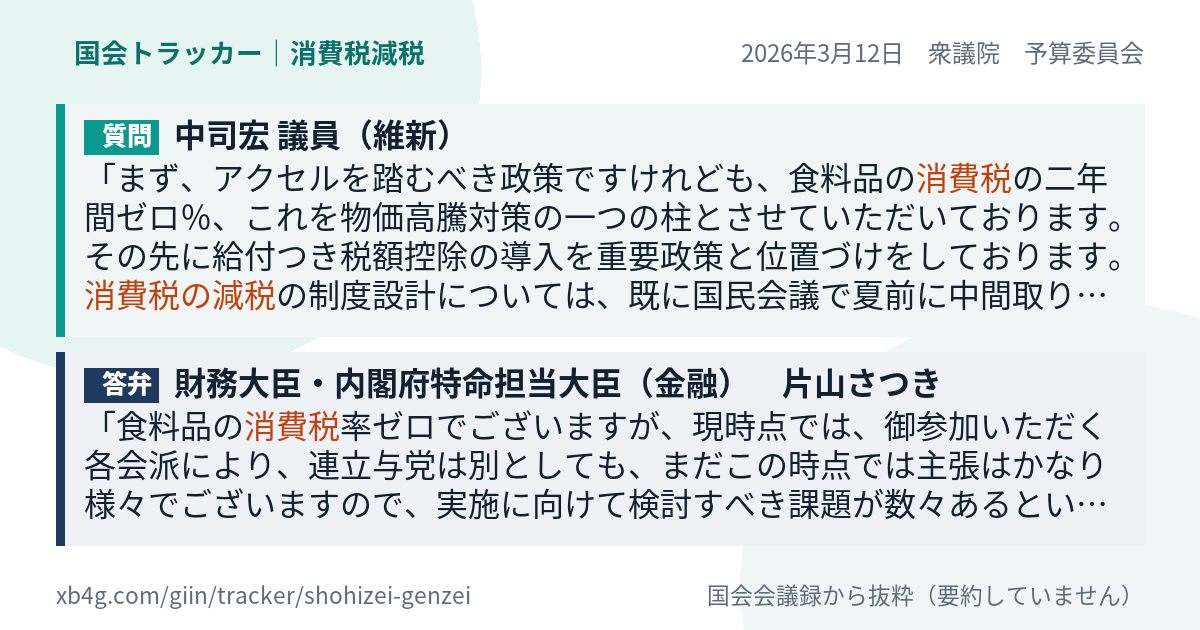 質問と答弁のカード