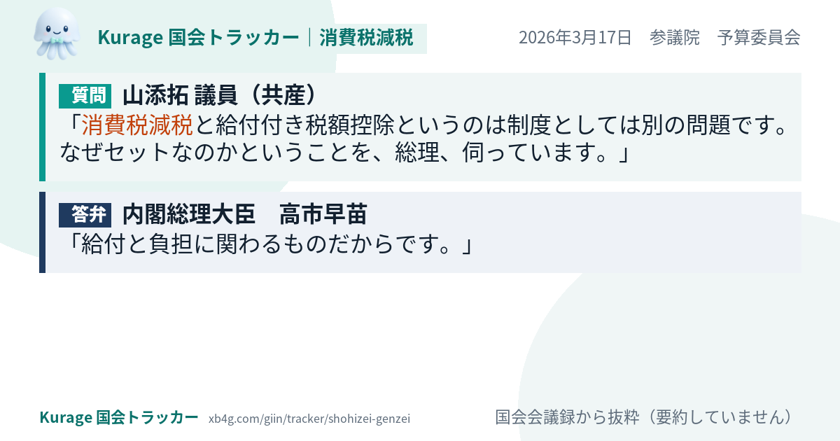質問と答弁のカード