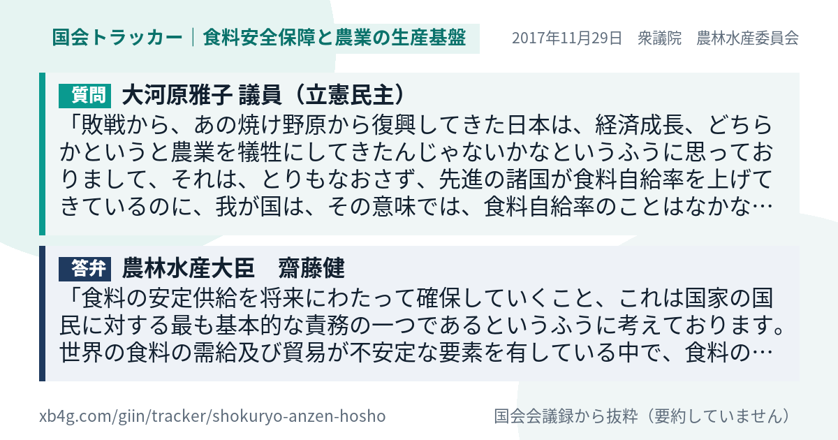 質問と答弁のカード