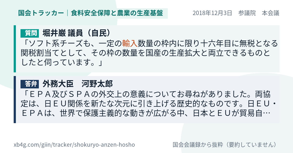 質問と答弁のカード