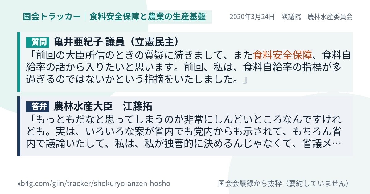 質問と答弁のカード