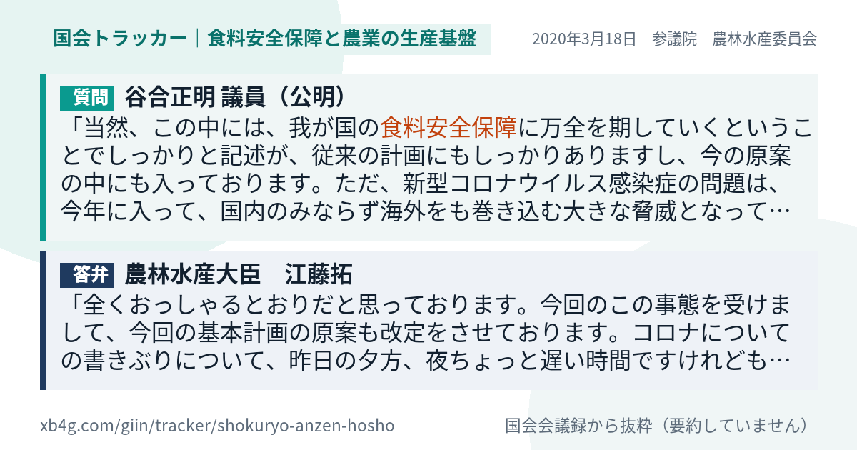 質問と答弁のカード