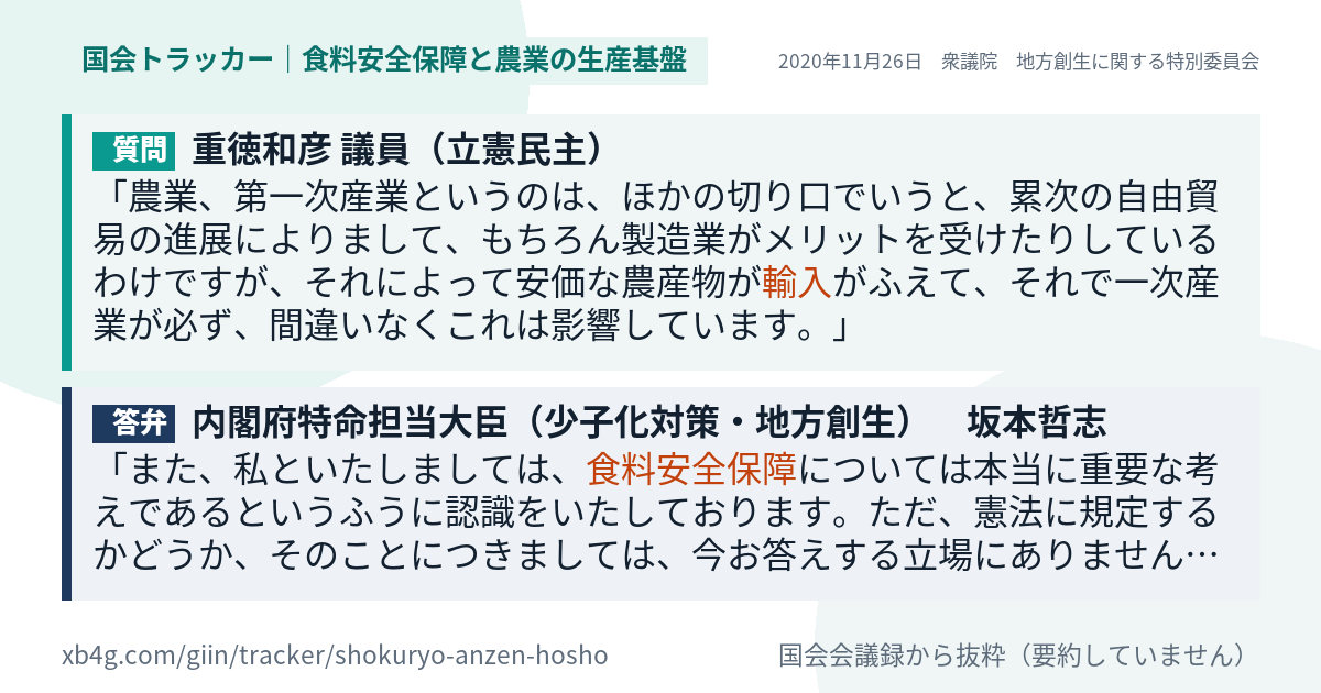 質問と答弁のカード