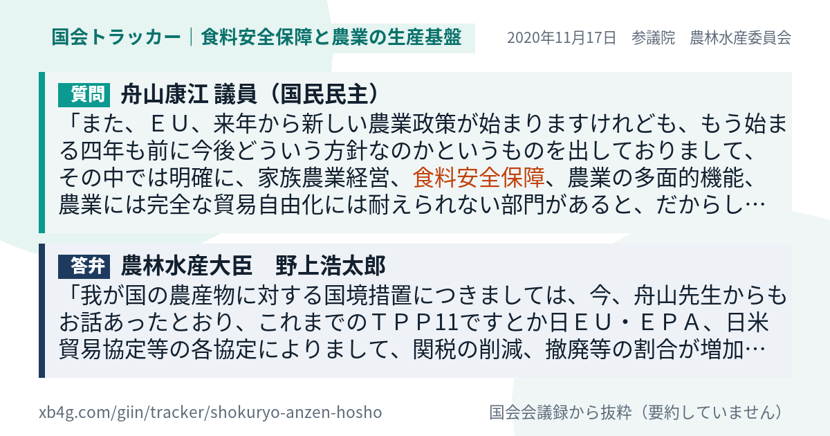 質問と答弁のカード