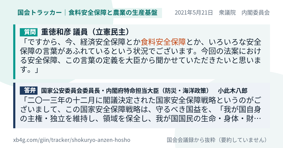 質問と答弁のカード