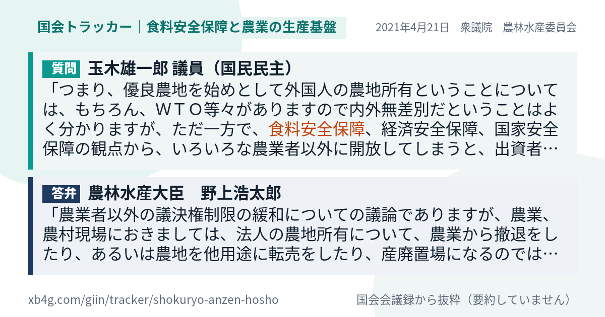 質問と答弁のカード