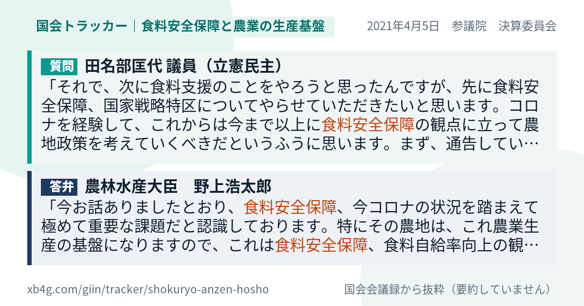 質問と答弁のカード