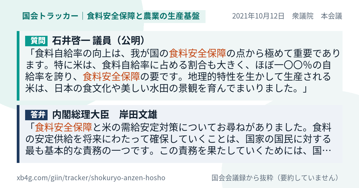 質問と答弁のカード