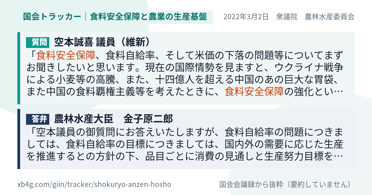 質問と答弁のカード