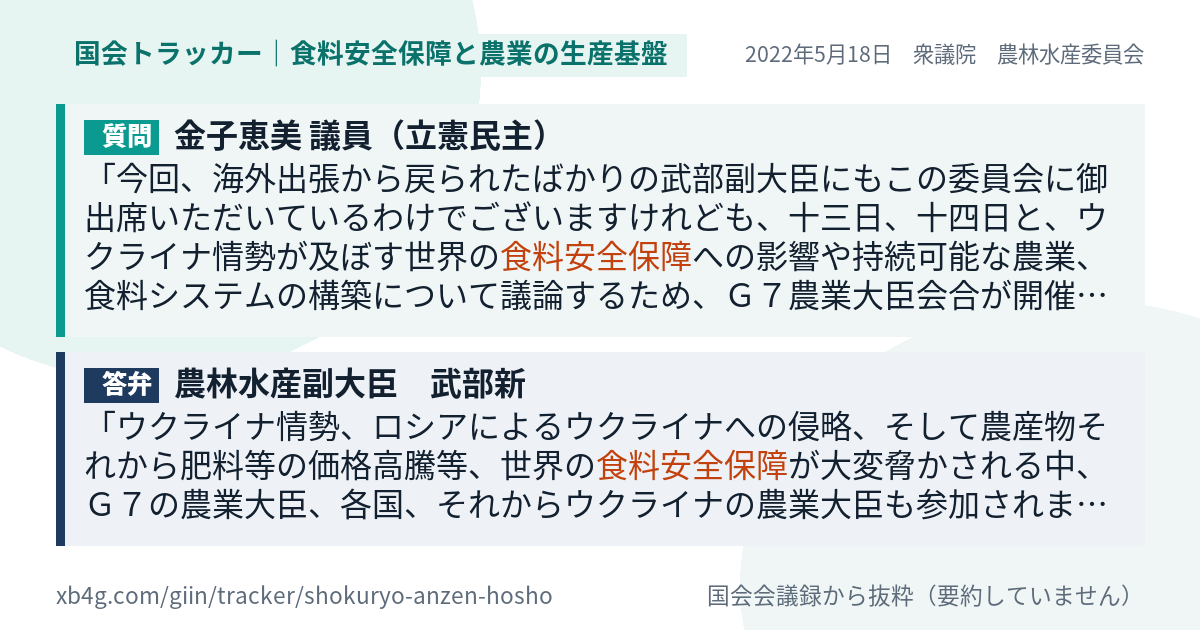 質問と答弁のカード