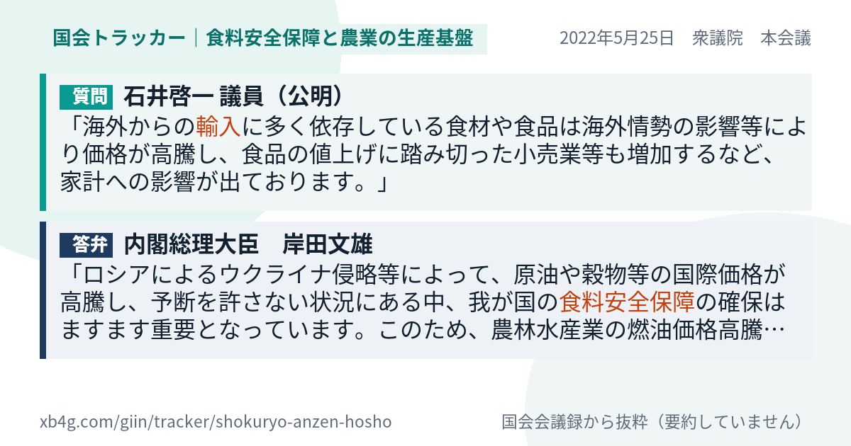 質問と答弁のカード