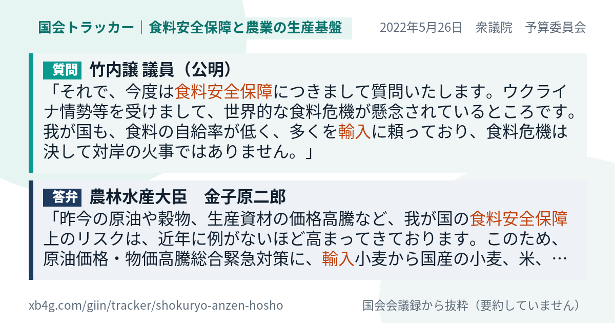 質問と答弁のカード
