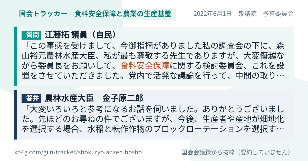 質問と答弁のカード