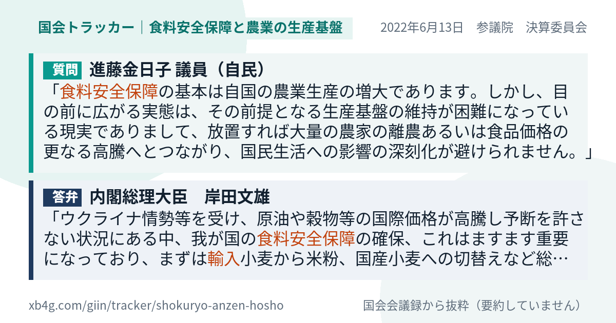 質問と答弁のカード