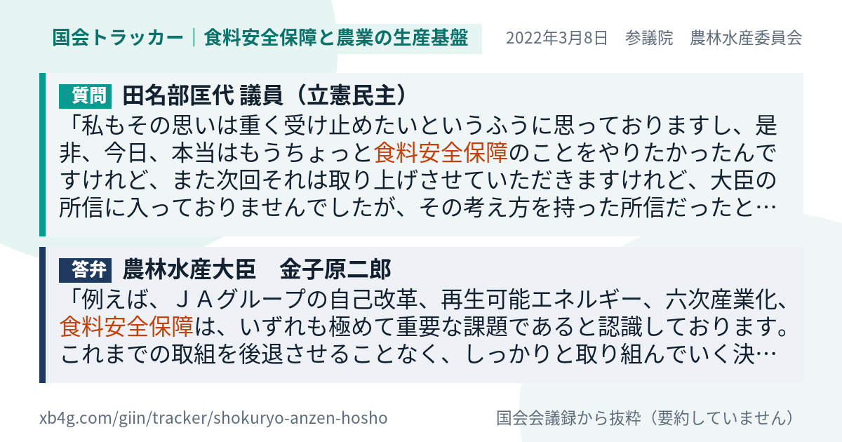質問と答弁のカード