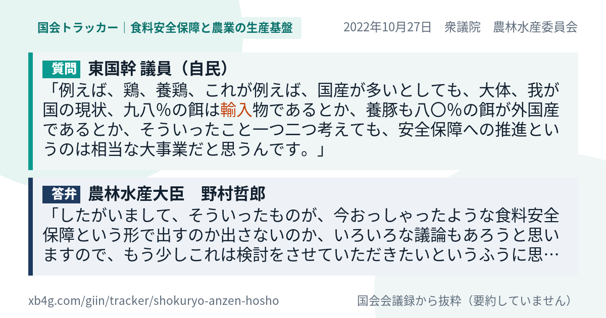 質問と答弁のカード
